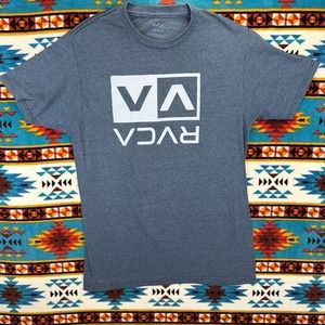RVCA Graphic T-Shirt Logo Tee‎ Casual Short Sleeve Top Heather Blue M